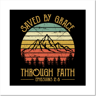 Vintage Christian Saved By Grace Through Faith Posters and Art